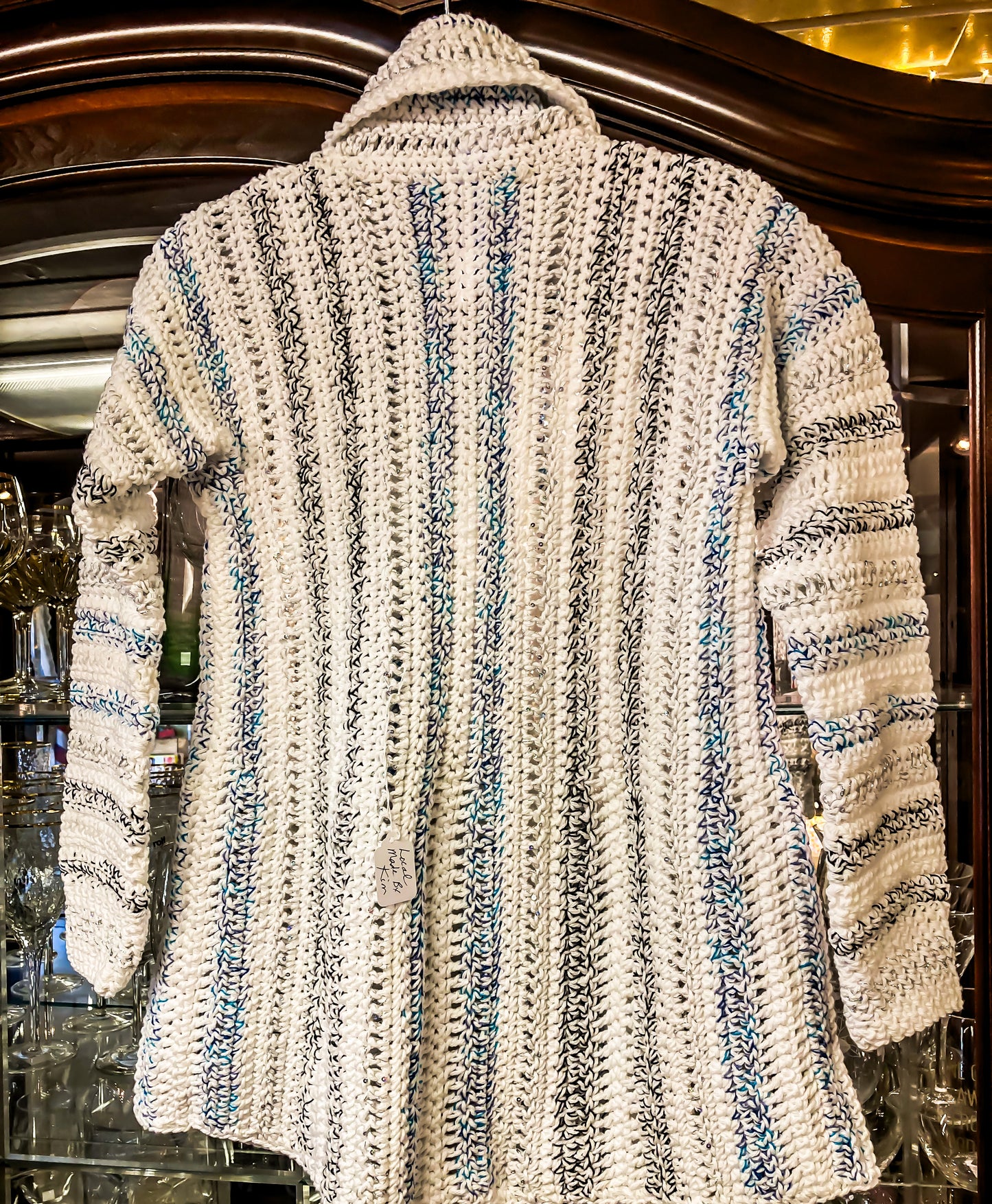 Handmade Crocheted Sweater by Ms. Kim - Teal/Blue/Purple