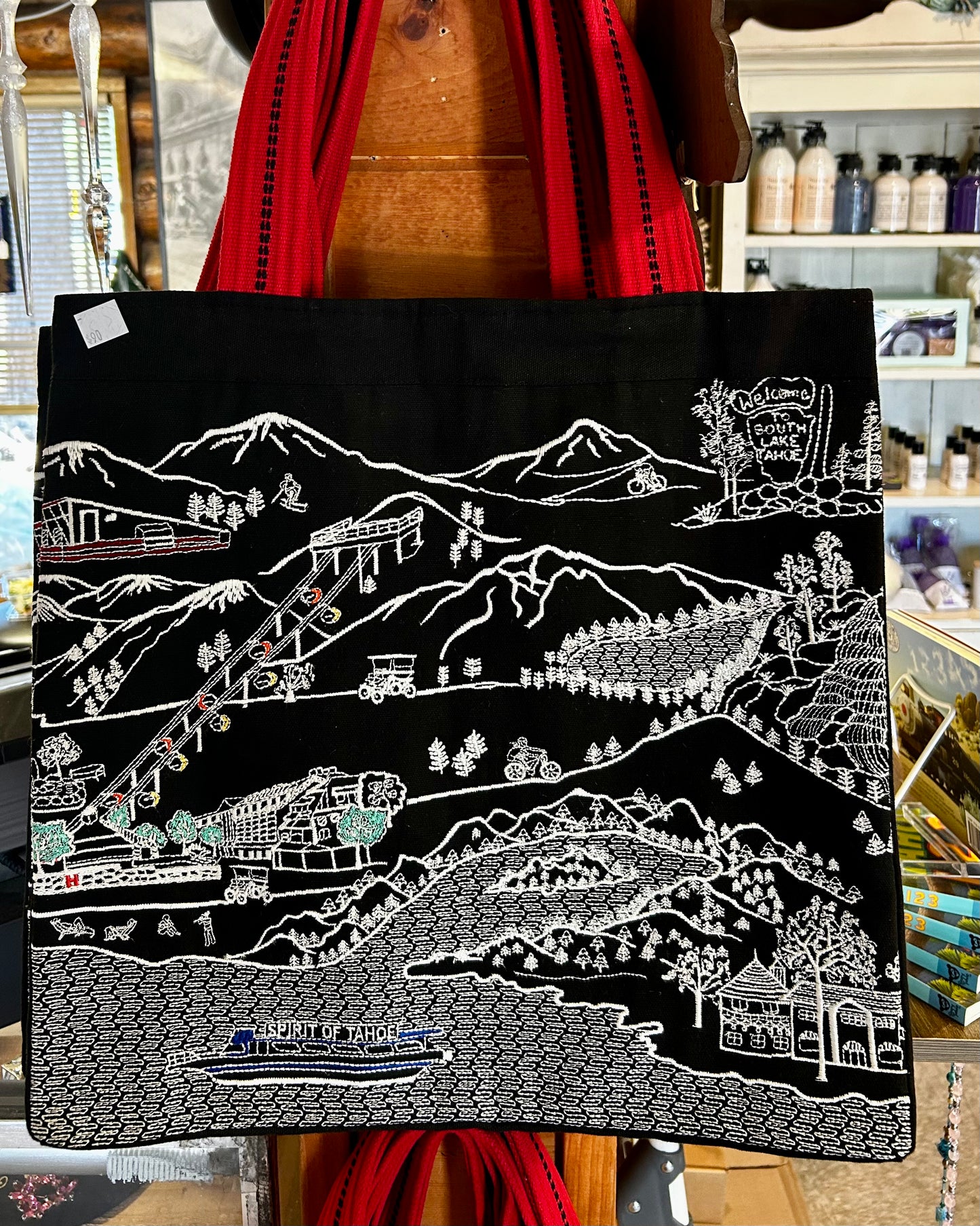 Custom South Lake Tahoe Tote Bag (Night)