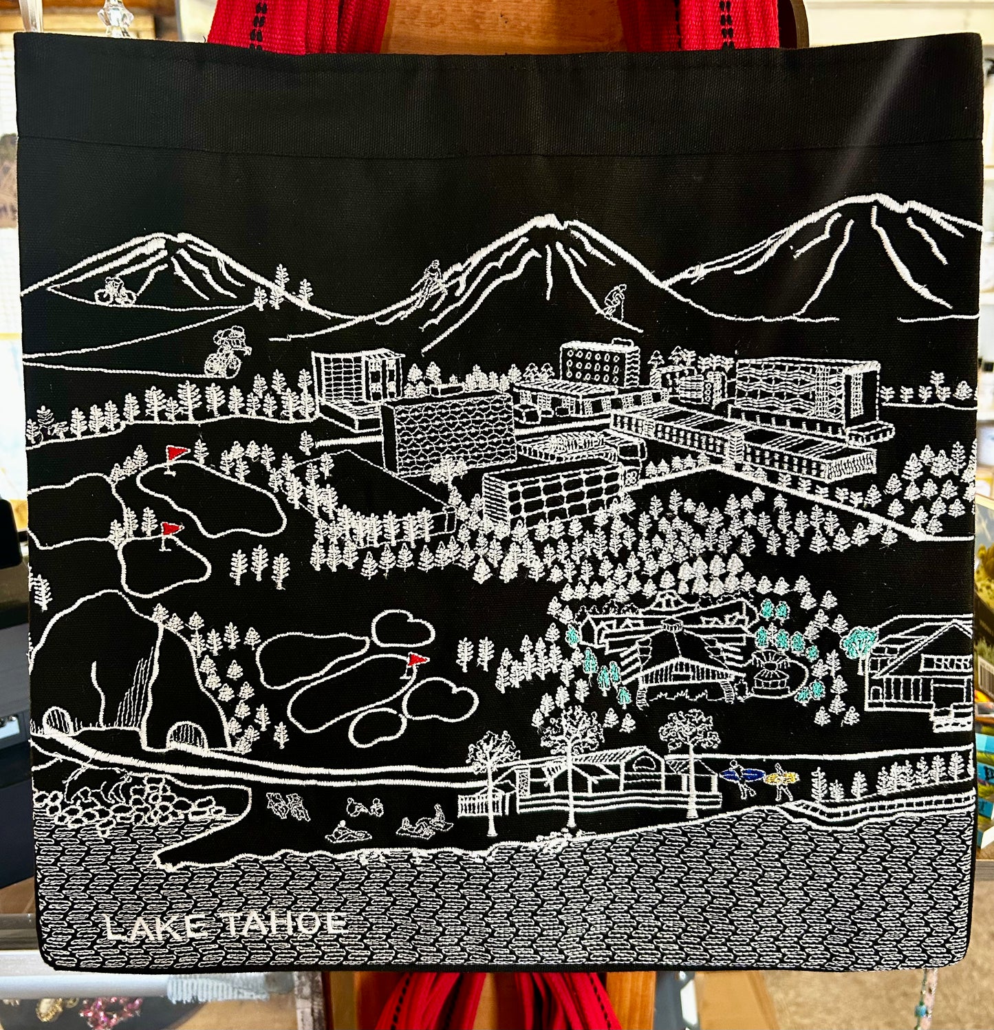 Custom South Lake Tahoe Tote Bag (Night)